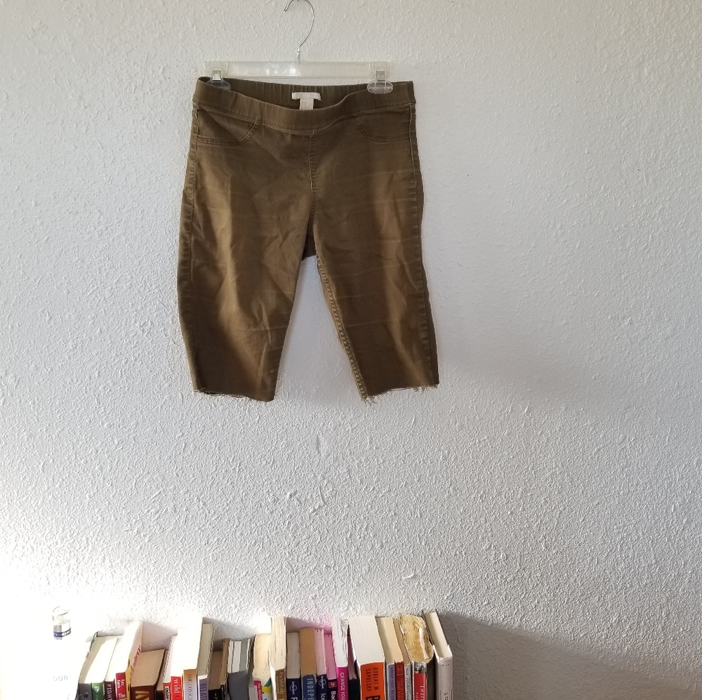 Army green cut off shorts